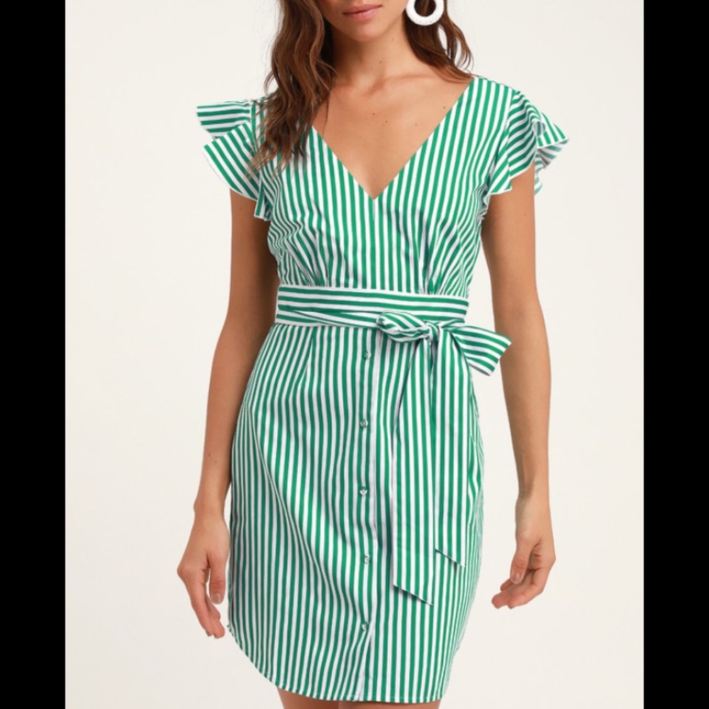 BB Dakota Peppermint Stripe Dress Size 6 VGUC